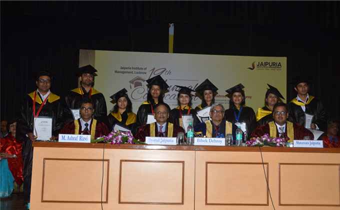 Padma Shri Bibek Debroy graced 19th Annual Convocation of  JAIPURIA , Lucknow